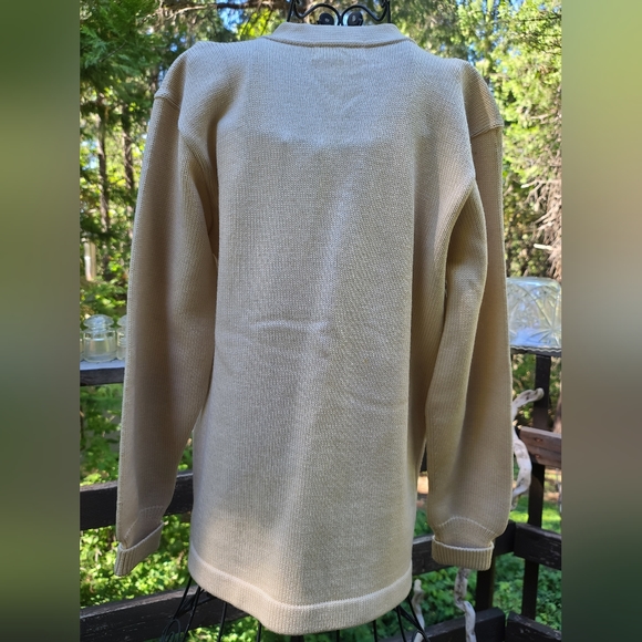Jack Frost Woolen Wear men's STUNNING vintage beige sweater szL perfect for fall - Picture 8 of 8
